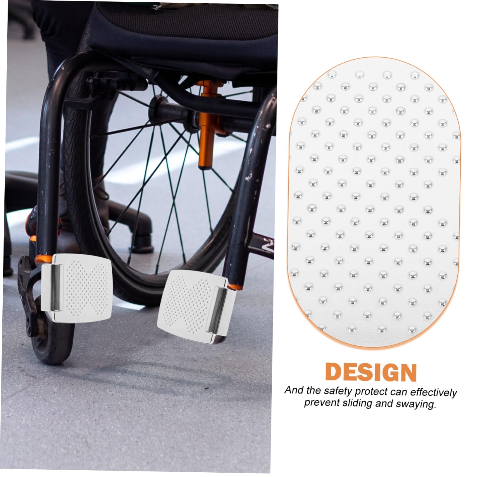 Anneome 2 Piezas de Reposapiés para Silla de Ruedas en Aleación de Aluminio, Diseño Robusto y Estable Gran Espacio, Accesorio Adecuado para Uso en Casa y Movilidad