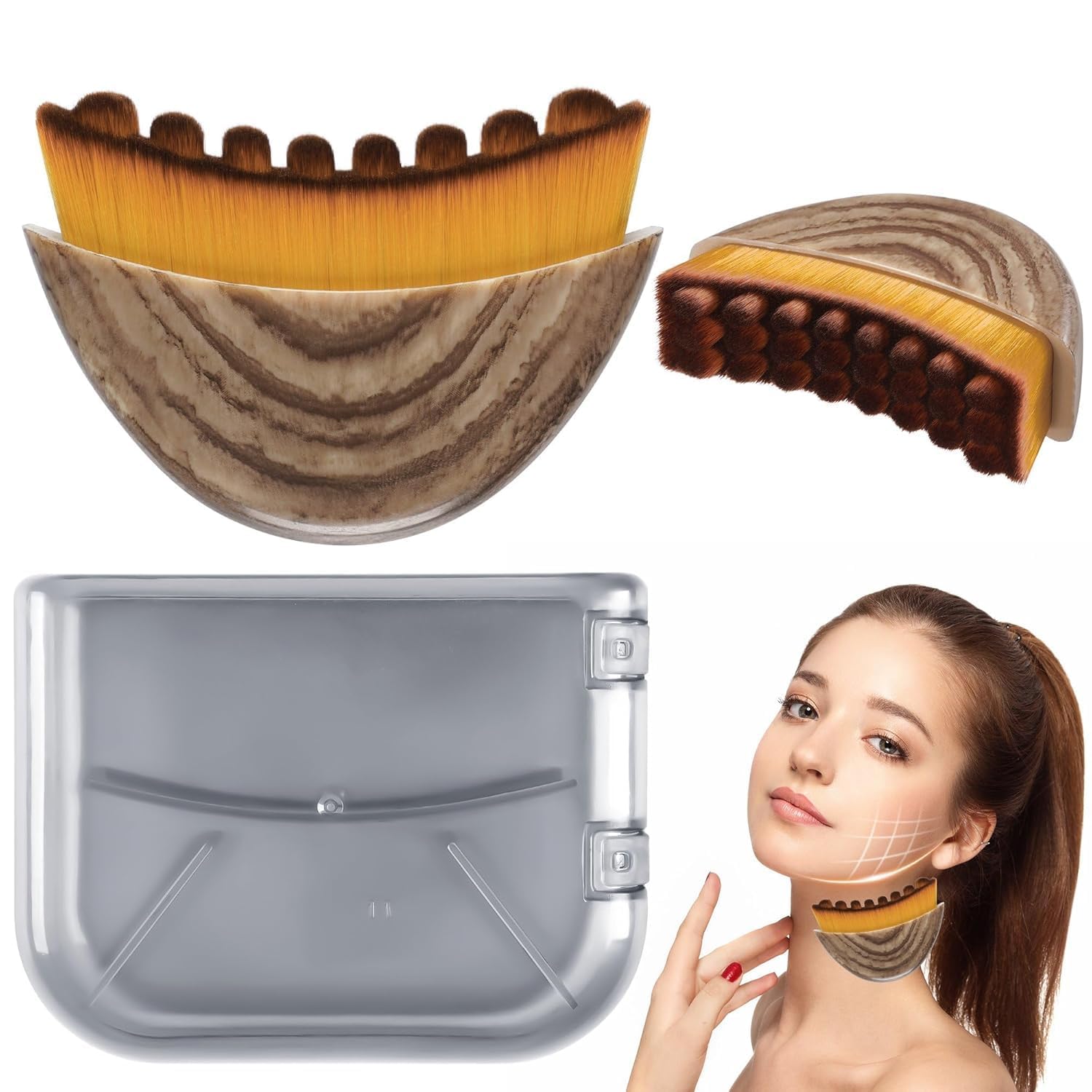 ANTIL'S Facial Lymphatic Drainage Brush for Face & Neck – Contour Massager with Soft Hypoallergenic Bristles, Ergonomic Sculpting & Cleansing Brush for Glowing Skin-image-30