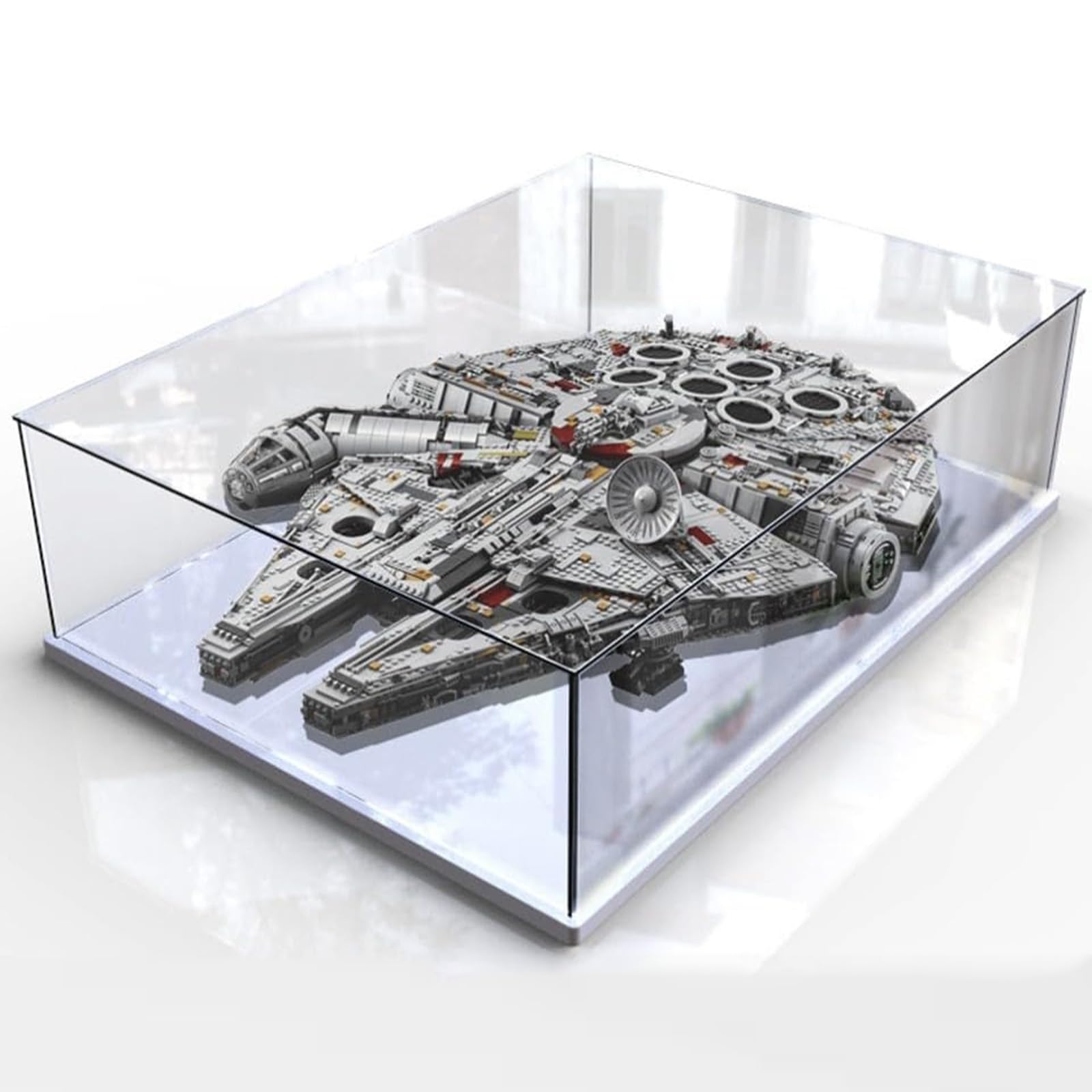 Caikbms Acrylic Display Box for Lego 75192 Millennium Falcon, Dustproof Transparent Clear Display Box Display Case (Display Case Only) B,3mm