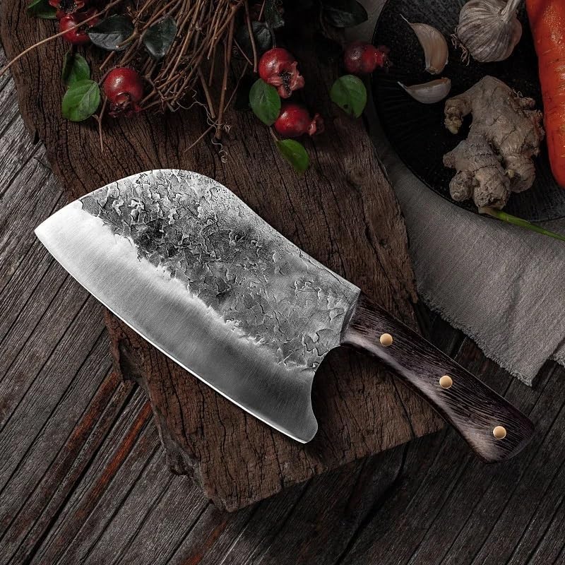 Meat Cleaver,Cleaver Knife Handmade Forged Choping Knife Stainless Steel Chinese Kitchen Knife Meat Cleaver Vegetable Chopper Knife Kitchen Cutter Tool, LAMAJIGA5844