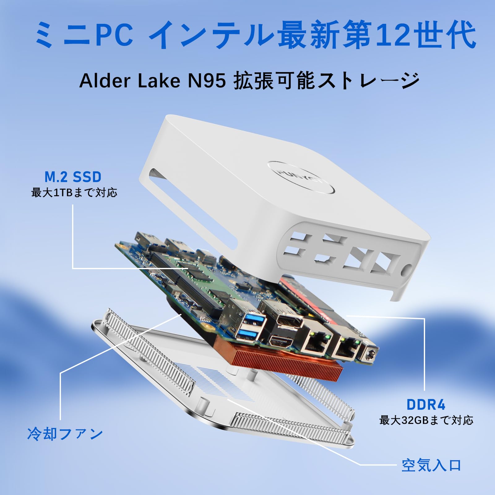 Amazon.co.jp: ミニPC FUNYET 最新第12世代 インテル N95 小型 ミニPC 