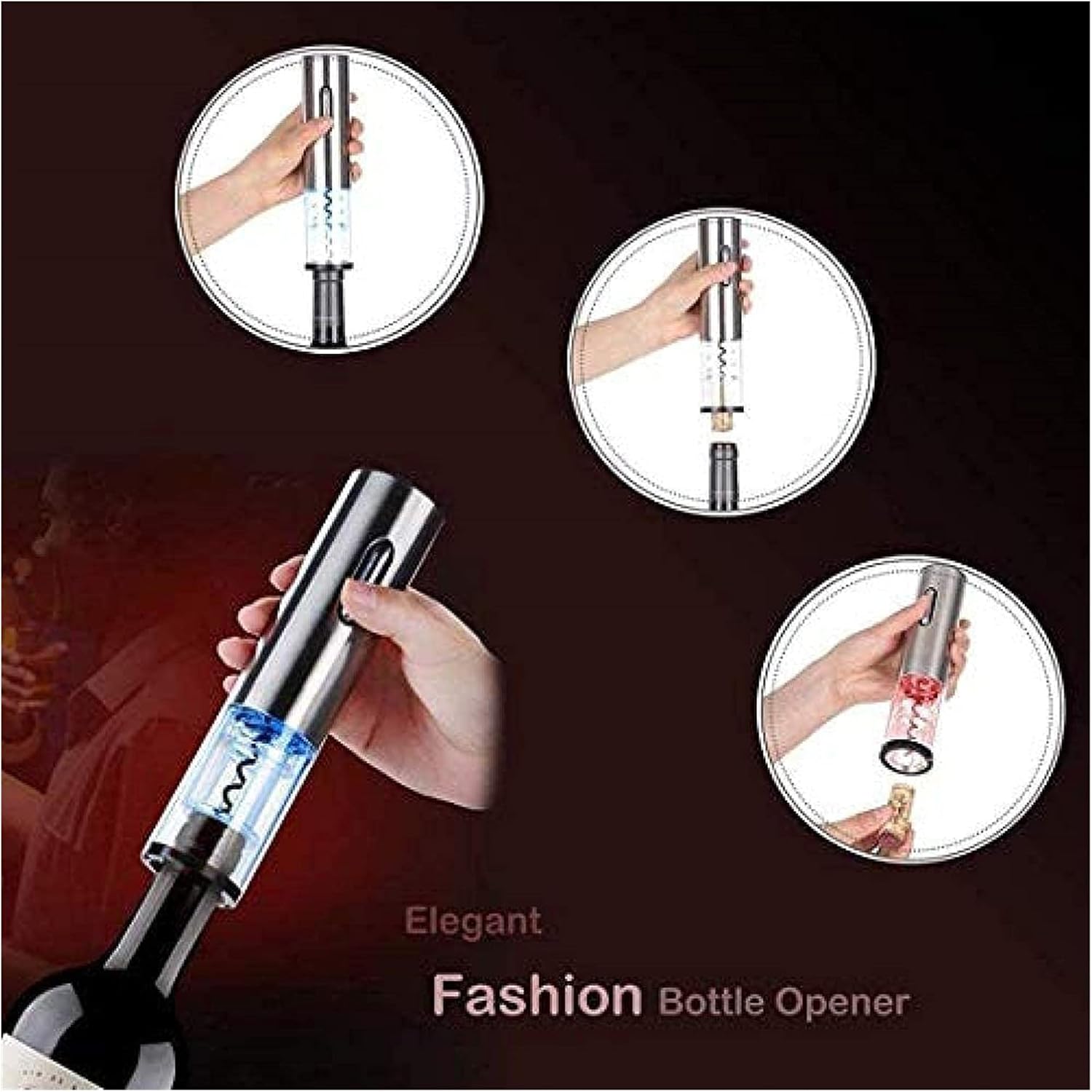 Electric Wine Bottle Opener kit Rechargeable Automatic Corkscrew contains Foil Cutter Vacuum Stopper and Wine Aerator Pourer with USB Charging Cable for Wine Lover 4-in-1 Gift Set
