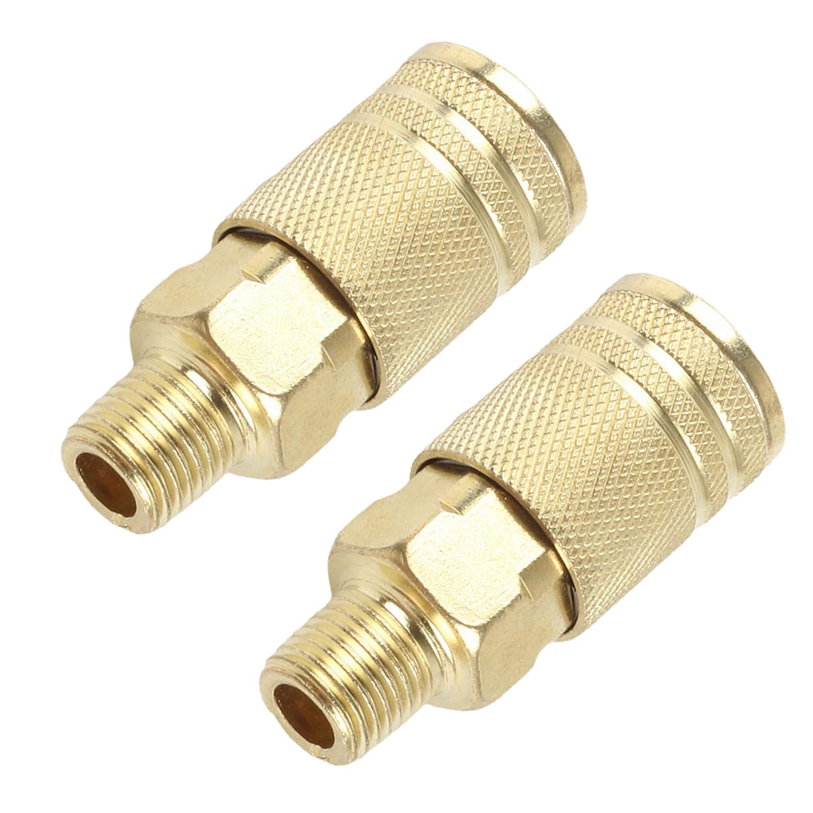 Hdoytxxm Men's External Thread 2Pcs Industrial Thread Pneumatic Quick Connector For Air Compressor Coupler 1/4 Coupling Accessories Professional Pneumatic Quick