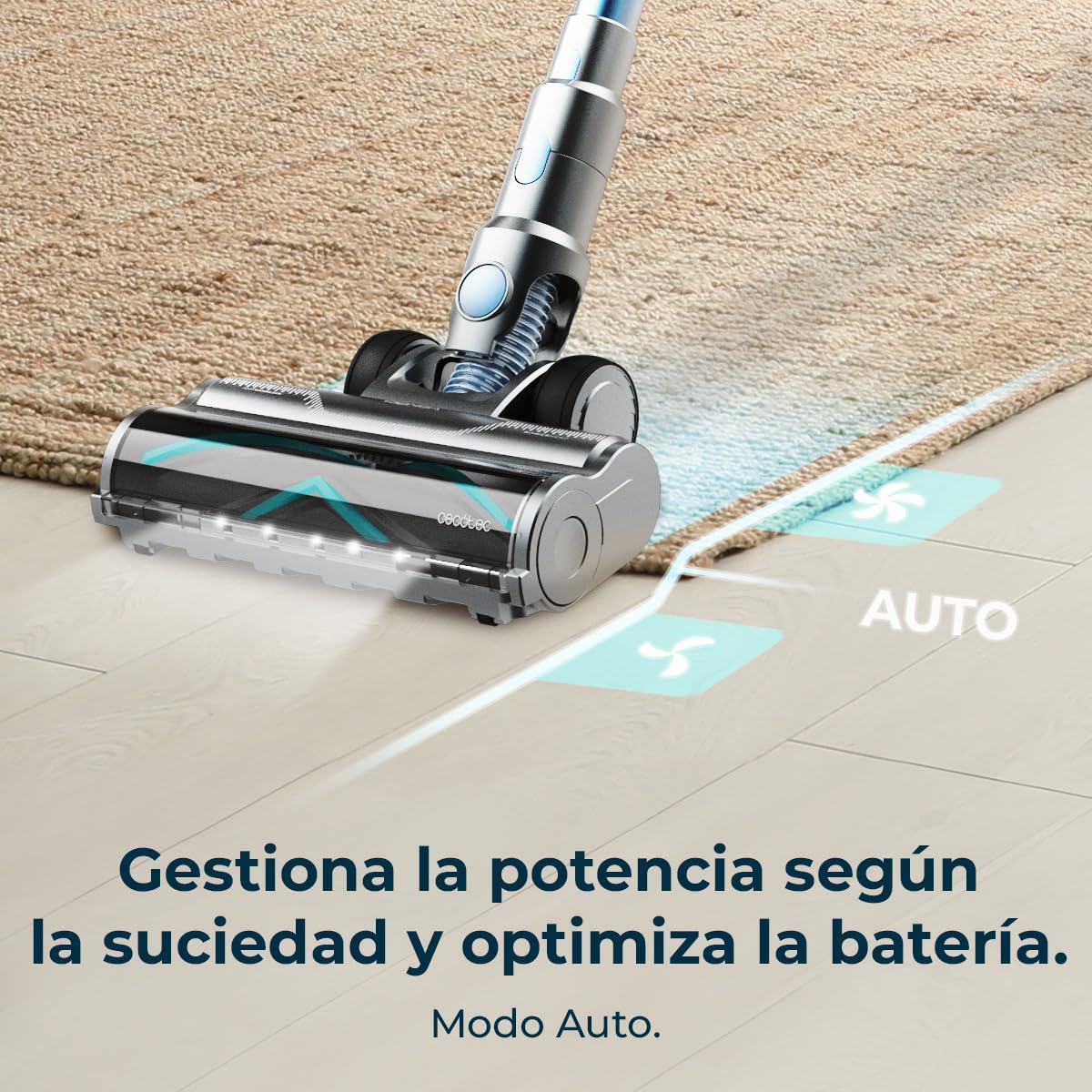 Cecotec Aspiradora Escoba sin Cable 60kPa-400W-120AW-60mins de Autonomía en Modo Eco - Conga Rockstar RS50 X-Treme. Motor de 400W, Tubo Rígido y Cepillo Mixto XL, Limpia hasta 130m2