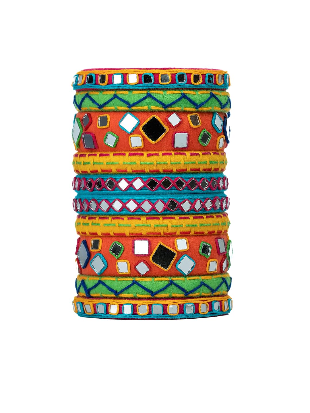 Taasha Craft Anusha multicoloured mirror embroidered handmade Navratri bangles set For Women & girls Size 2.10 Set of (10 Bangles) (B0DF5T2NW1) Amazon Price History, Amazon Price Tracker