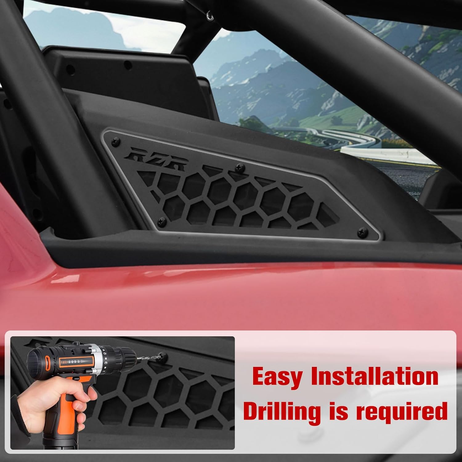 RZR PRO Air Intake Cover Grill Kit, Aluminum Engine Side Vent Pre-Filter Metal Mesh Cover Bezel for Polaris RZR PRO XP/RZR Turbo R 2020-2024 Accessories(6PCS)