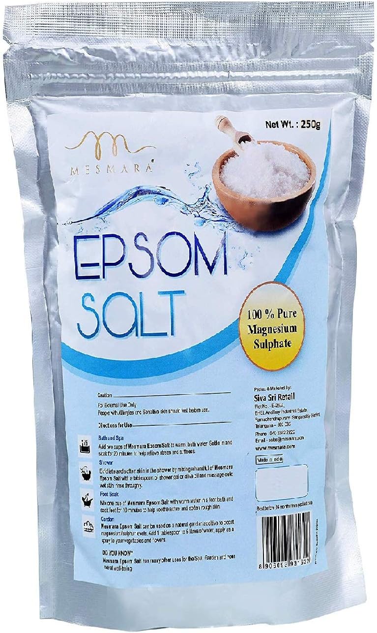 Mesmara Epsom Bath Salt For Relaxation, Muscle Relief, Relieves Aches & Pains, 250gm