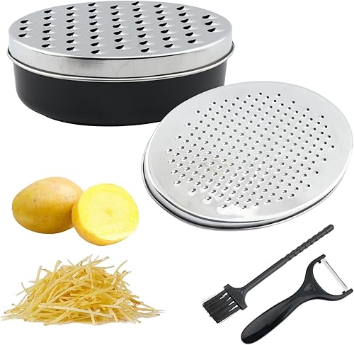 Miniatura 1 de Rallador de queso con contenedor, cepillo de limpieza y pelador, caja de rallador de queso, rallador de limón, rallador de ajo, ralladores para