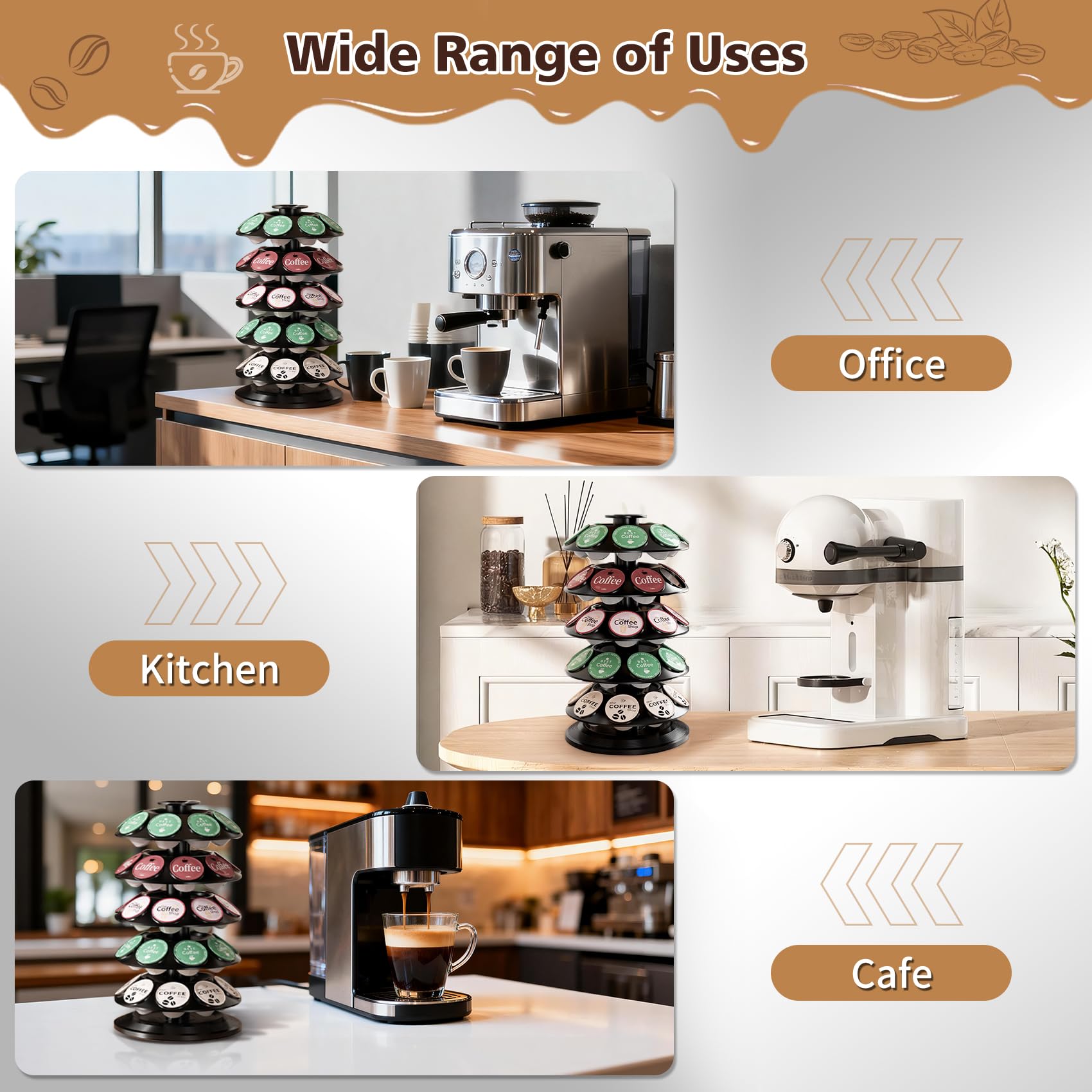 Soporte de carrusel de cápsulas de café para Dolce Gusto, organizador de almacenamiento de cápsulas de café con capacidad para 40 cápsulas, carrusel giratorio de 360 grados, nuevo diseño