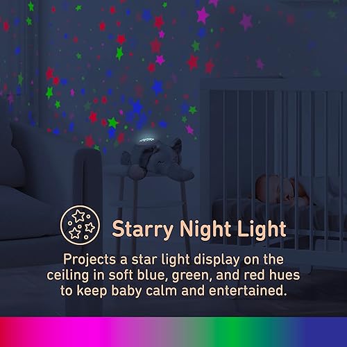 Miniatura 5 de PureBaby Sound Sleepers Portable Sound Machine & Star Projector - Plush Sleep Aid for Baby and Toddlers with Soothing Night Light Display, 10