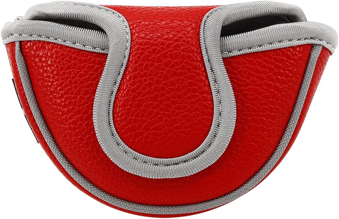 BIG TEETH Small Golf Putter Cover Half Mallet Mini Golf Headcover Club Head Protector Magnetic Closure, Center Shaf & Heel Shafted Putter Headcover for Scotty Cameron Taylormade Odyssey 2 Ball