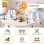 AyayaBoss 3-Pack Mini Thermomètre de chambre Hygromètre intérieur Humiditémètre, moniteur numérique de température et d'humidité pour la maison, les animaux domestiques, les plantes - Batterie incluse