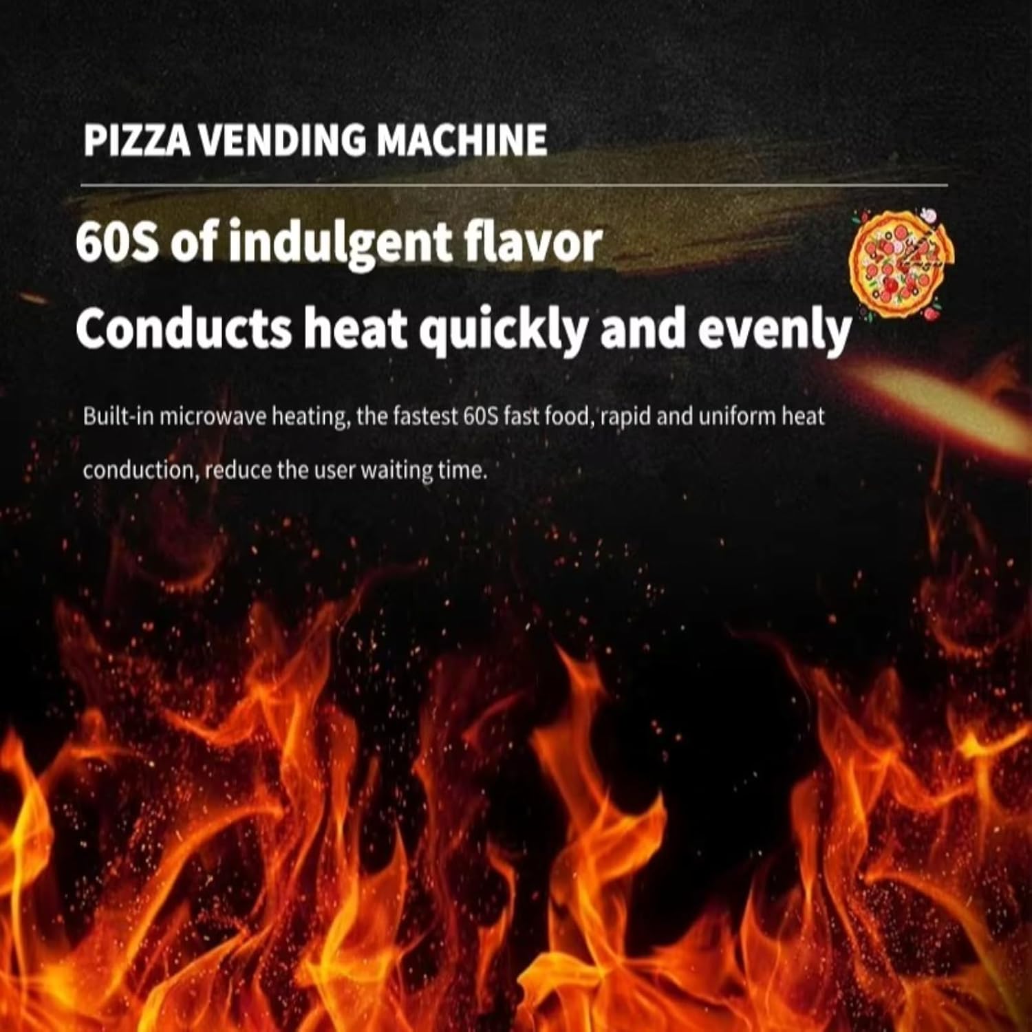 Commercial Pizza Vending Machine, Automatic Smart Pizza Kiosk with Fast Heating Oven & Refrigeration System, 24/7 Self Service Food Machine, for Passive Income Business