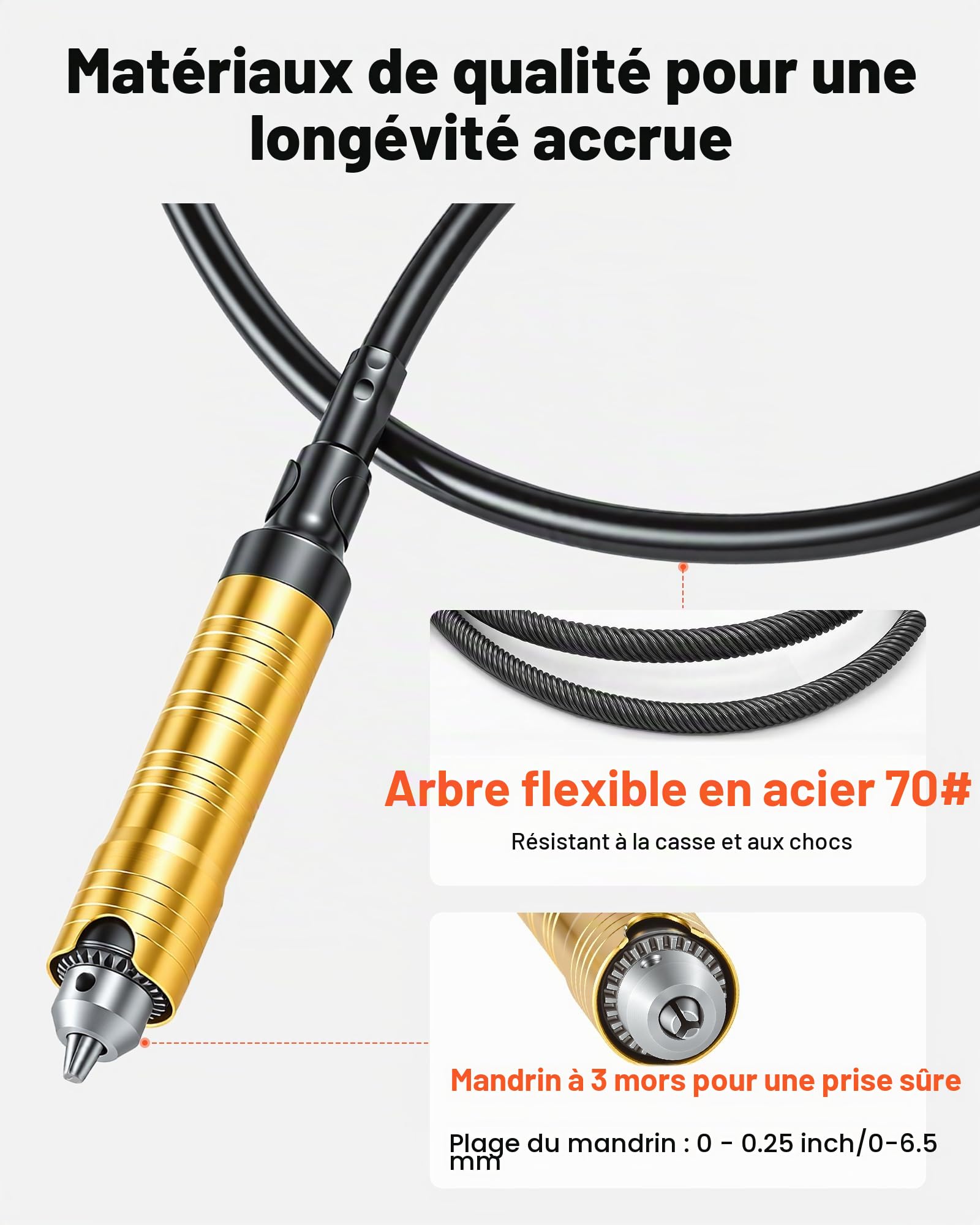 VEVOR Meuleuse Suspendue 780 W Outil Rotatif à Arbre Flexible Suspendu 25000 tr/min pour Ponçage Bois, Polissage Métaux, Perçage Bijoux, Meulage Pierre, Commande au Pied, avec 112 PCS d'Accessoires