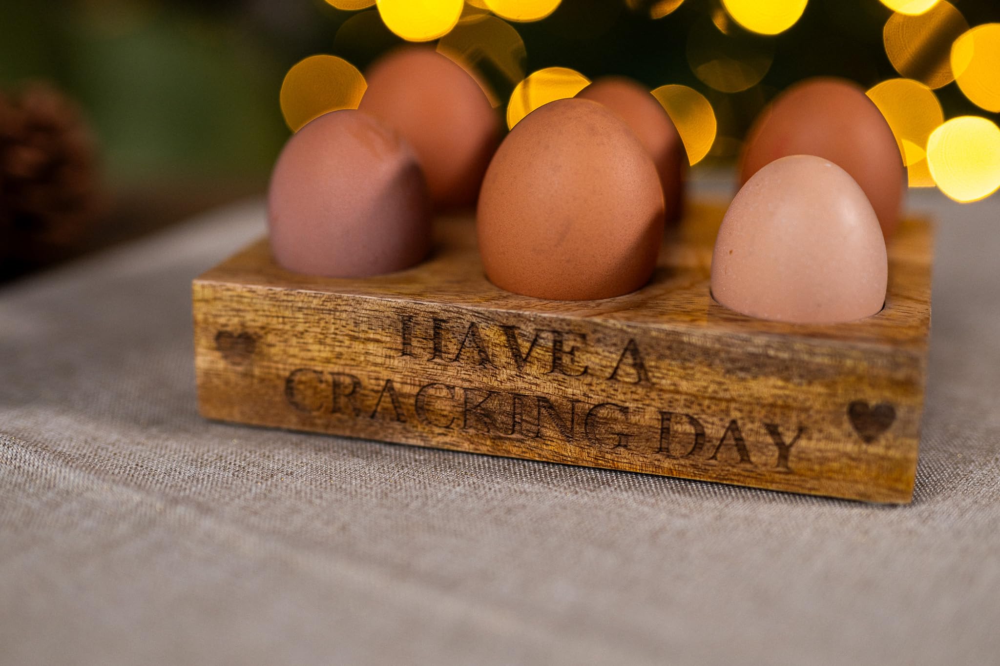 Marco Paul "Have a Cracking Day" Egg Holder - Quirky Kitchen Storage Rack and Tray - Humorous Home Decor Accessories (18cm x 13cm)