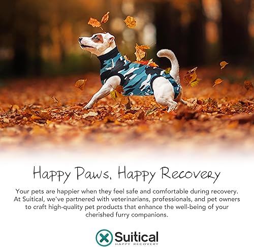Miniatura 5 de Traje de recuperación Suitical para perros, color azul camuflado, L, Camuflaje azul