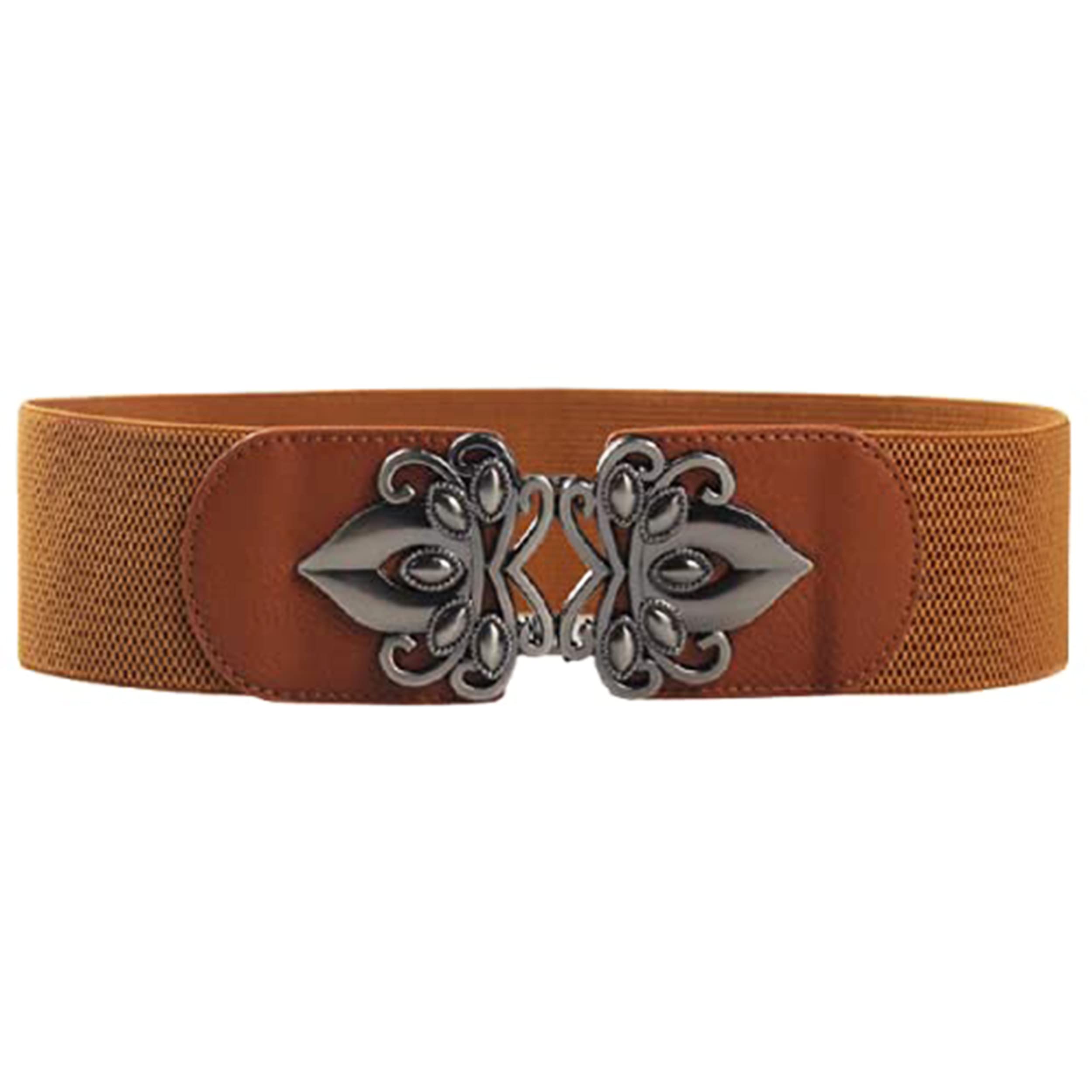 redhorns Elastic Fabric Waist Belt for Women Dresses Antique Floral Design Stretchy Ladies Belt for Saree Girls Jeans - Free Size (LD46)-picture-5