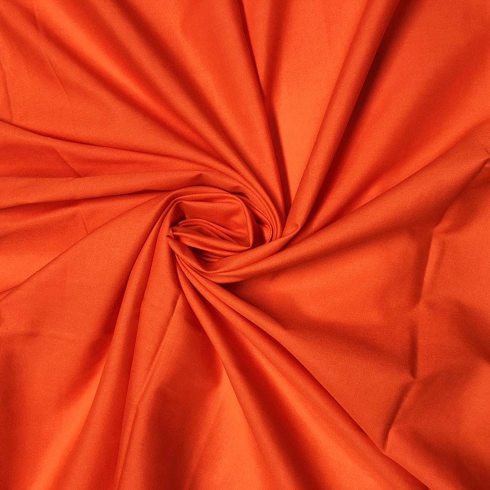Plain Polycotton Fabric 60+ Colours Poly Cotton Dress Craft Sold Per Meter (Orange 4)