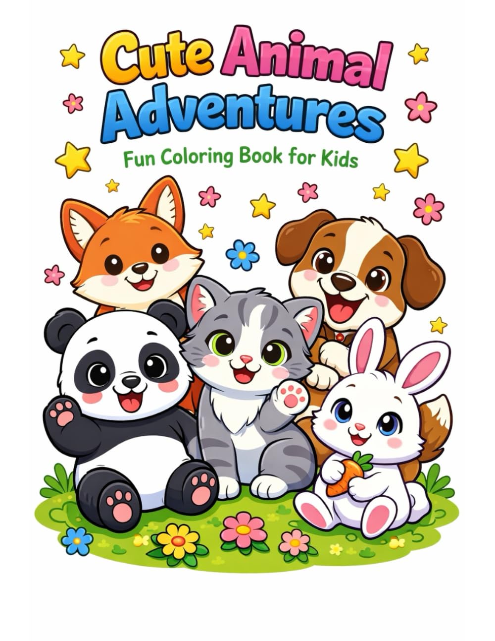 Cute Animal Adventures: Fun Coloring Book for Kids Ages 4–8