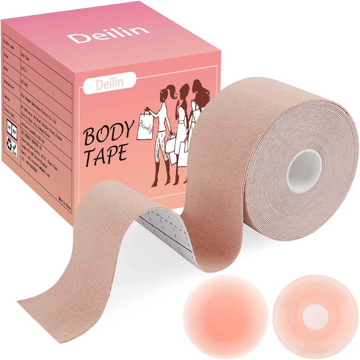 Deilin Kinesiology Tape Precut(3 Pack), Elastic Therapeutic Sports Tapes for Knee Shoulder and Elbow, Waterproof Athletic Physio Muscles Strips, Breathable, Waterproof, Latex Free, Free Taping Guide