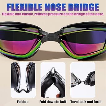 JSTHHTT Swimming Goggles - UV Protection, Anti Fog - Adult Unisex - Soft, Waterproof - Men, Women