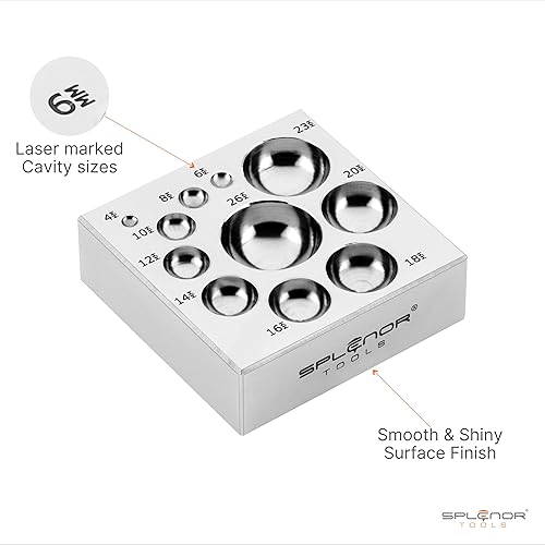 Vista 17 de Bloque de cúpula de acero Dapping - para la fabricación de joyas - Herramienta de formación de metal - Troquel de modelado