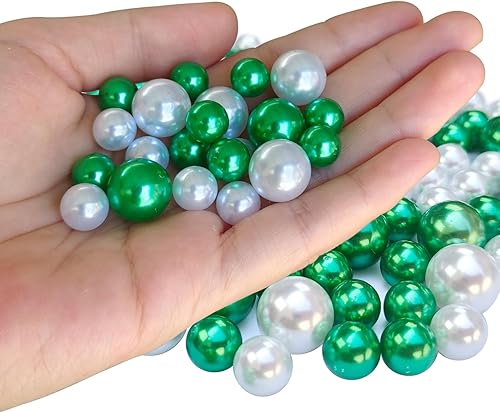 Miniatura 4 de 140 cuentas de perlas para relleno de jarrón sin agujero para soporte de cepillos, perlas sintéticas para centros de mesa, decoración de boda del