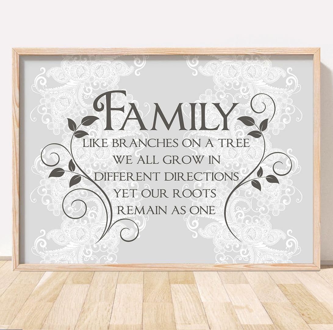 Rubybloom Designs Family Like Branches on a Tree House Quote Picture - A4 Print UNFRAMED - Wall Art Poster Home Decor Picture