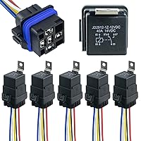 Vista 1 de Paquete de 5 arneses de relé impermeables de 12 V CC 40/30 AMP, cables de cobre estañado, relé automotriz SPDT de 5 pines