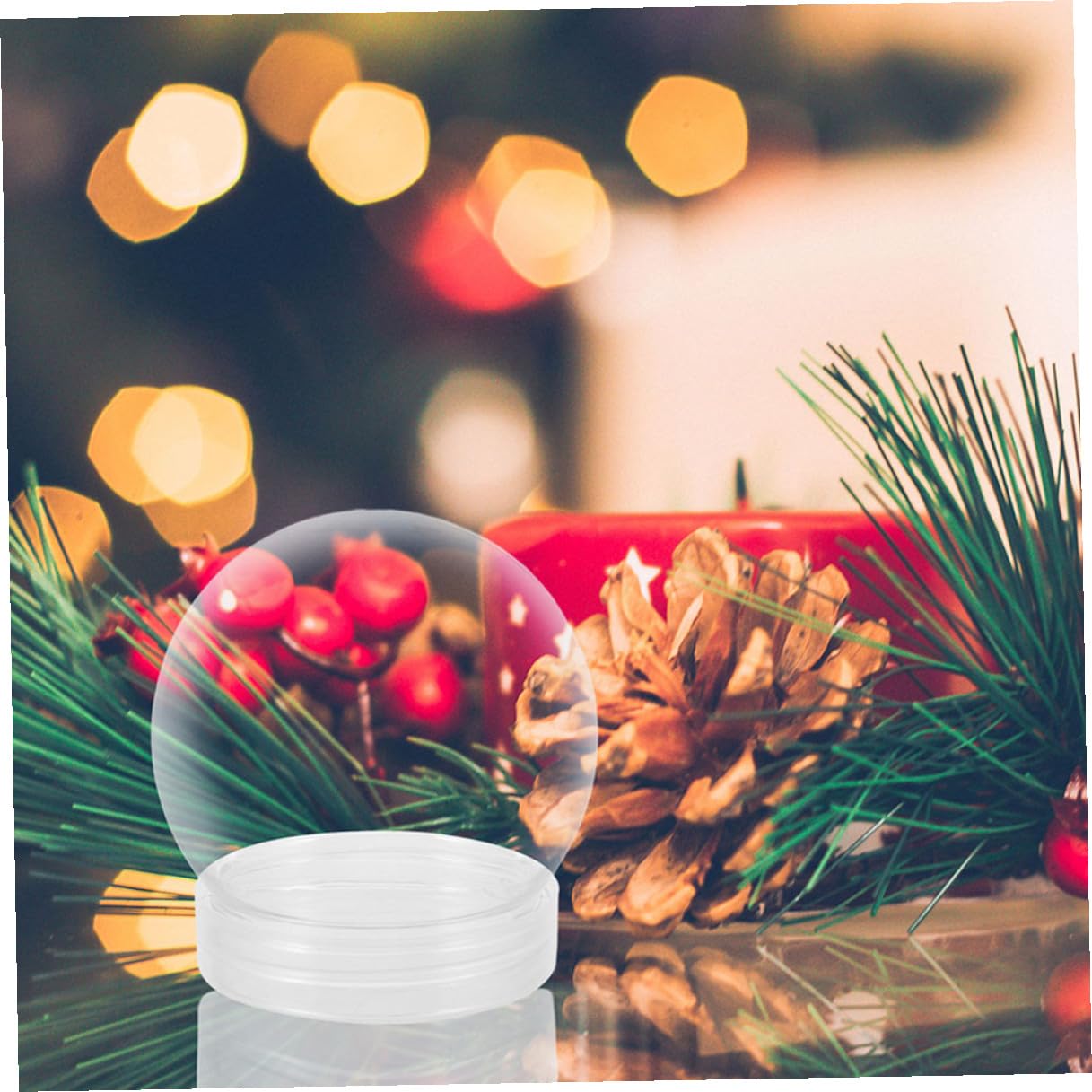 Globo De Nieve De Plástico Transparente 270 Ml para Manualidades Navideñas, Bola Vacía Redonda Fácil De Usar, Set De 24 Piezas para Decoración DIY y Proyectos Caseros