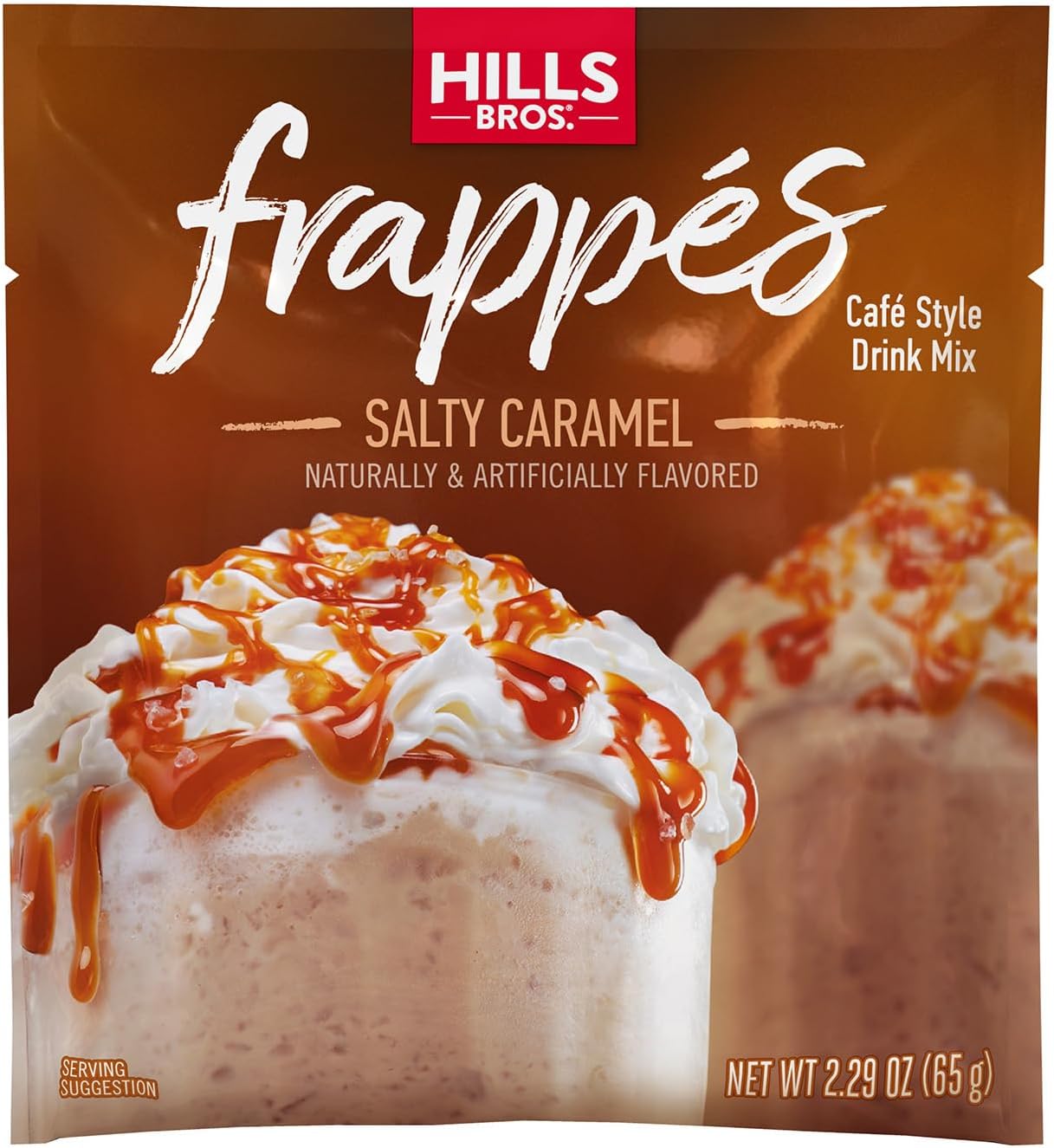 Frappés Instant Drink Mix – Indulgent Café-Style Beverage – Gluten-Free, Kosher-Certified – Easy to Make Hot or Cold – Premium, Rich Taste, Gourmet Coffee Experience – Salted Caramel, 2.3 oz ( Pack of 12 )