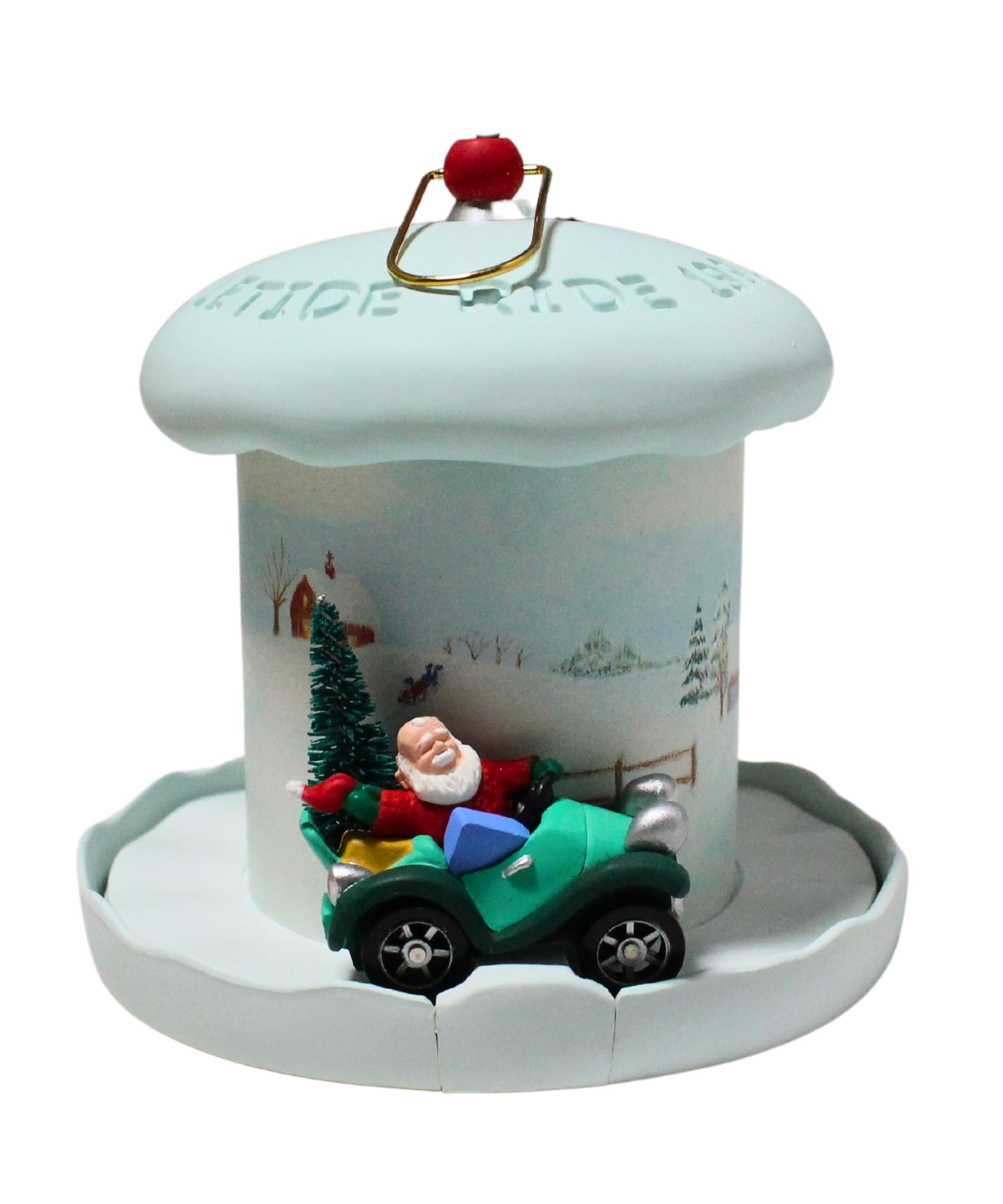 Keepsake Yuletide Rider Magic Light and Motion Christmas Tree Ornament - Handcrafted - Great for hanging on wreaths or christmas trees