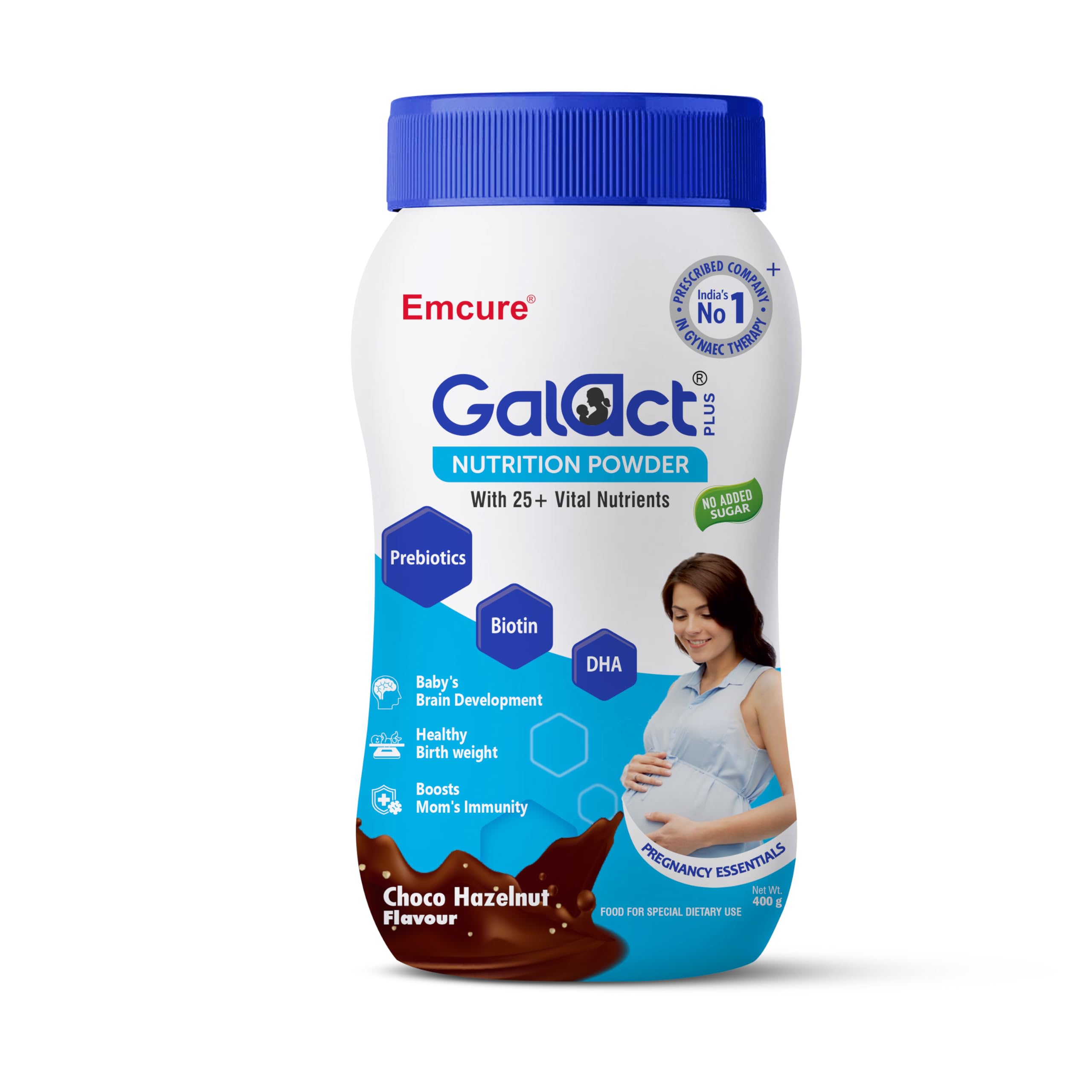 Nutrition Protein Powder for Pregnant Women - Choco Hazelnut Flavour, 400gm | Nutrition for Pregnancy | 25 Vital Nutrients to Support Baby's Brain Development, and Healthy Birth Weight-image-1