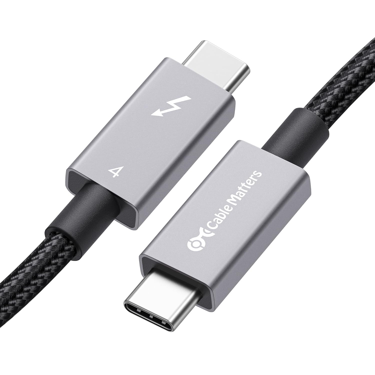 Cable Matters [Intel Certified] Braided 40Gbps Thunderbolt 4 Cable 3.3ft Black, with 240W Charging Power Delivery and 8K Video – Fully Compatible with Thunderbolt 3, USB 4 for Apple MacBook Pro, iMac