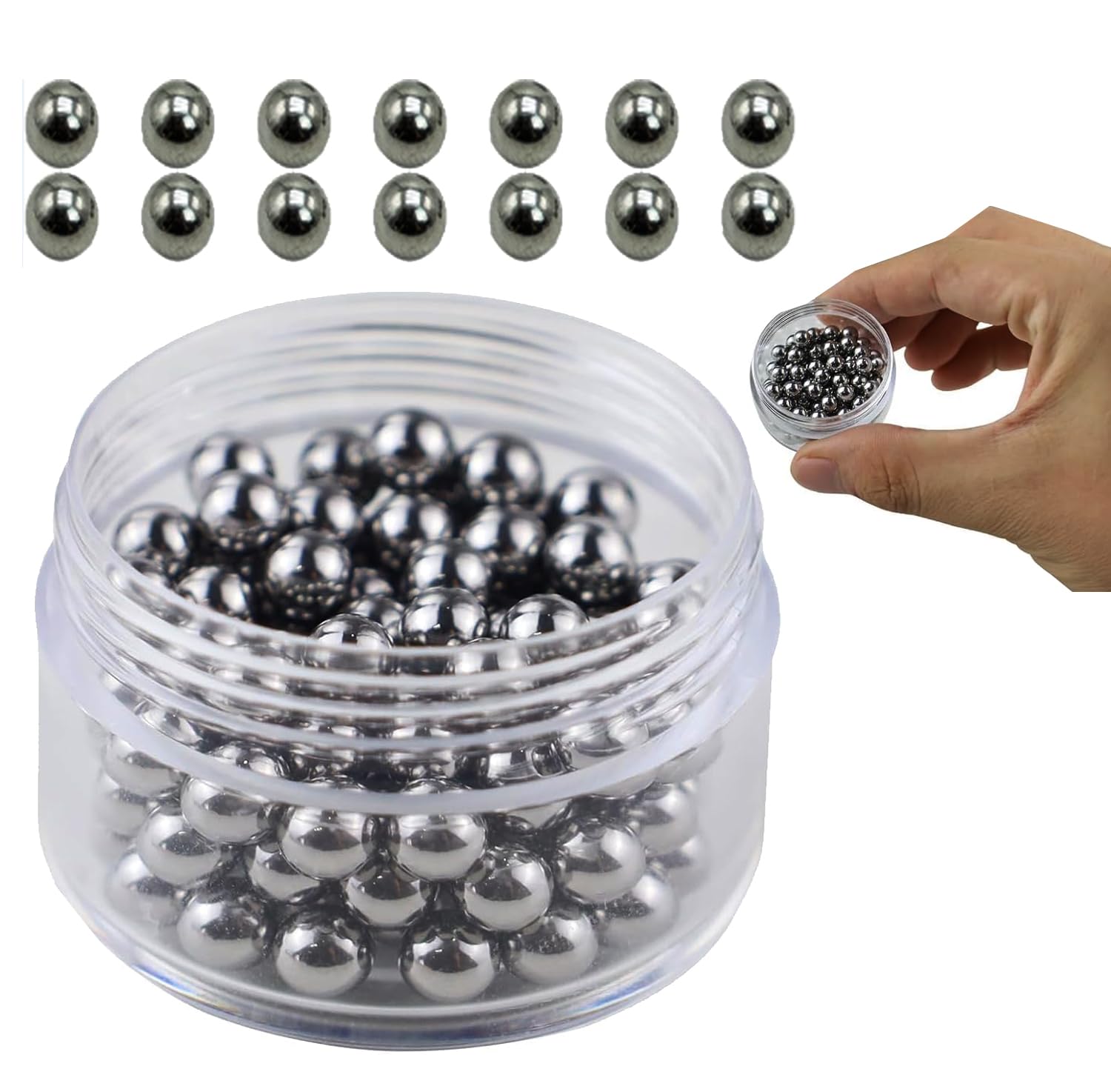 WISCRAFTER Mischkugeln/Farbmischkugeln Edelstahlkugel, 120 Stück rostfreie stahlkugeln Edelstahl Mixing Balls, 5,5 mm Paint Agitator Bälle Ideal als Miniatur Acrylfarbe Flaschen Beads