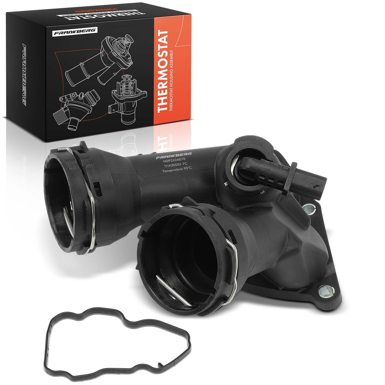 Frankberg Alloggiamento termostato 95°C 6542000115 A6542000115 | Compatibile con: Sprinter 3-T Box B910, GLC X253, Classe E Coupé C238, GLE V167, Autobus Sprinter 35-T B907, Sprinter 35-T