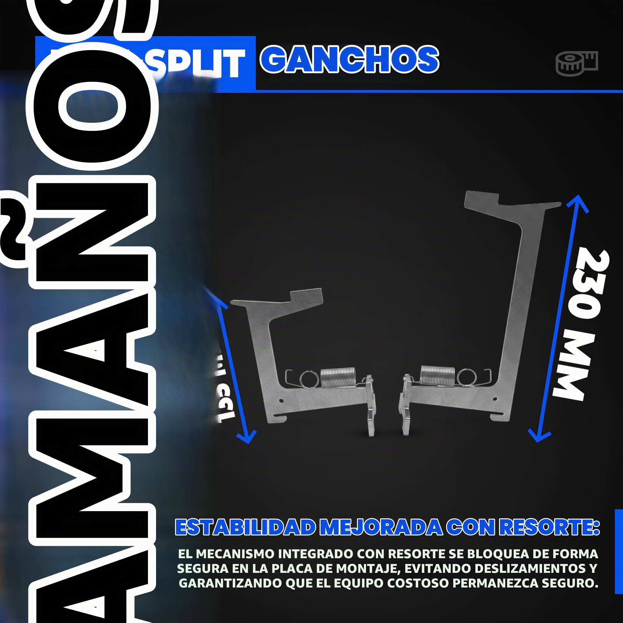 DOJA Barcelona Soporte Montaje Split - Regulable para Aire Acondicionado Split Interior y Exterior, Soporte Auxiliar Split de Fácil Instalación, Gran Resistencia y Buena Eficacia, Kit Aire