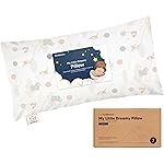 Toddler Pillow with Pillowcase - 10x18 My Little Dreamy Kids Travel Bed Pillows for Sleeping, Organic Cotton Small Pillowcase, Soft & Breathable, Machine Washable, Toddlers 2-5 Years Old (Escapade)