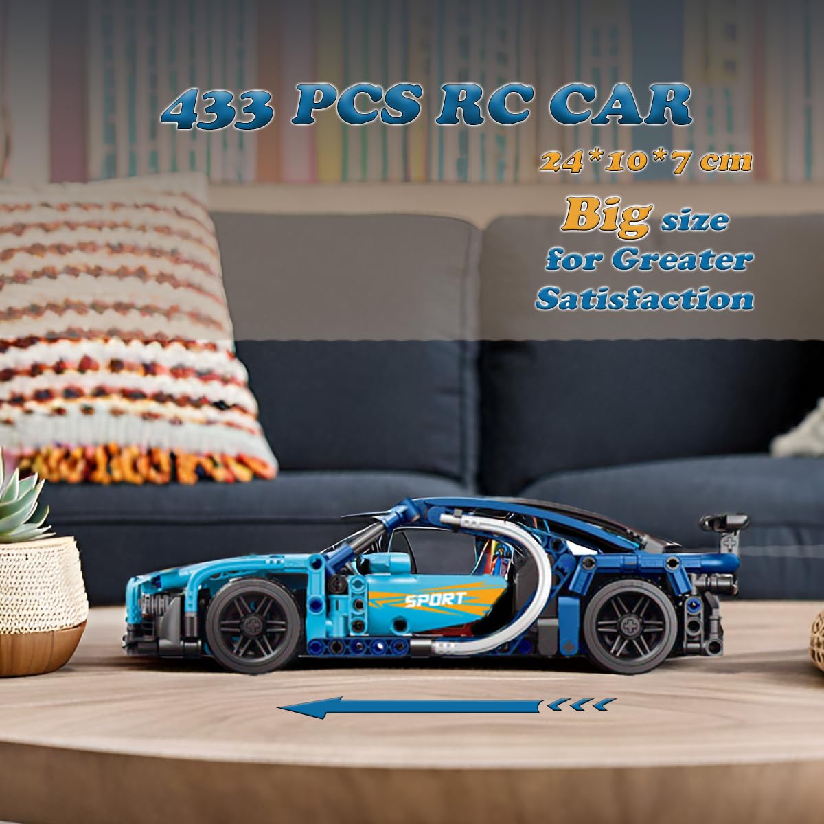 RC F1 City Auto 433-częściowy Model 1:16 Niebieski 2,4G Hz Pilot Zdalne Sterowanie Kompatybilny z Lego Technic
