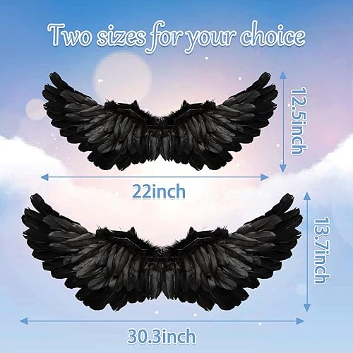 Miniatura 6 de Alas de ángel para adultos, alas de ángel y halo para niños y mujeres, alas de plumas, disfraz de Halloween para niños