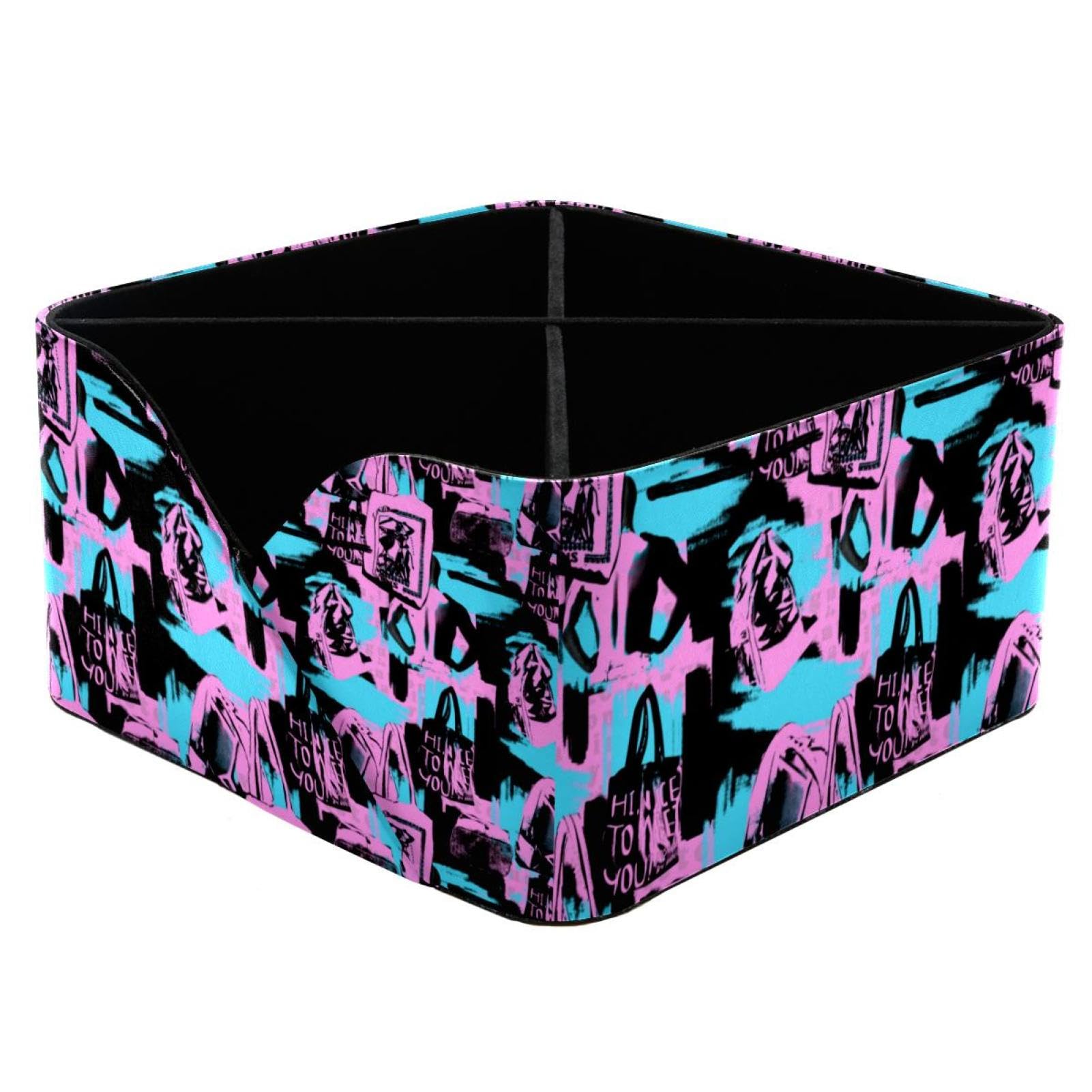 Boîte de rangement classée au motif abstrait et finitions soignées