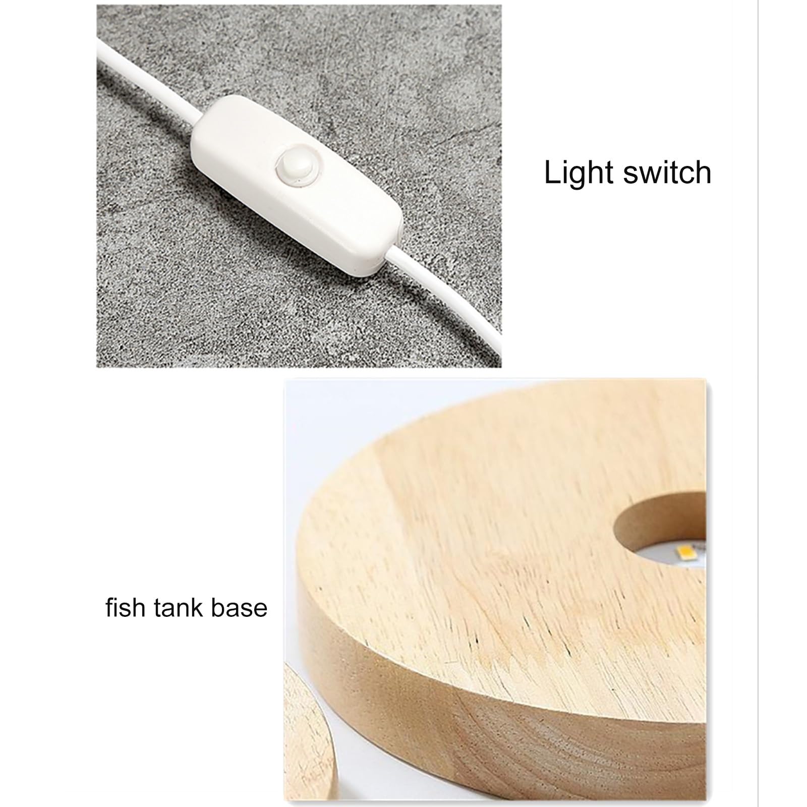 Kit di Avviamento per Acquario Betta – Aquario Pesci Rossi con Base in Legno, Luce LED, Pompa Dell'acqua – Acquarios per Tartarughe Rossi per Principianti(20 * 30cm/7.8 * 11.8in)