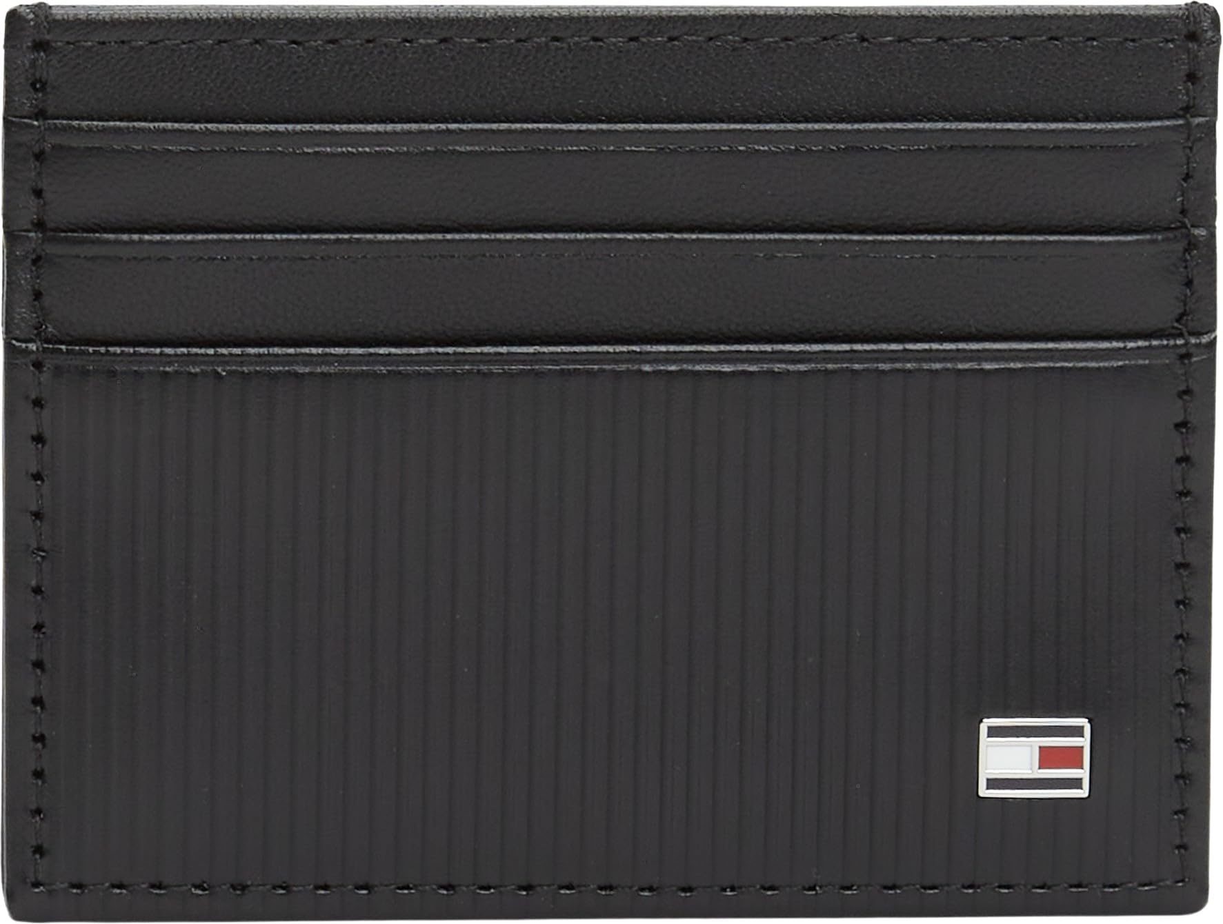 Tommy Hilfiger Men's TH Flag CC Holder AM0AM13959 Cardholder, Black, One Size