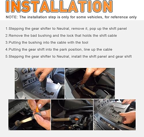 Miniatura 5 de 134193 Buje de cambio de engranajes para Nissan Armada Pathfinder Frontier Titan, Kit de reparación de bujes de cable de enlace de cambio de