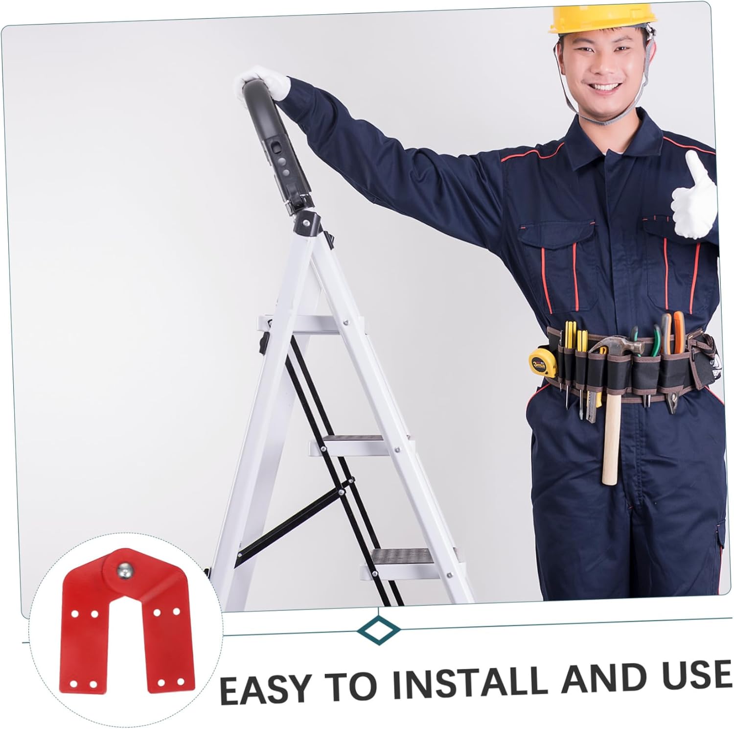 2pcs Galvanized Steel Ladder Hinge Kit Attic Ladder Hinges Replacement for Single Double Telescopic