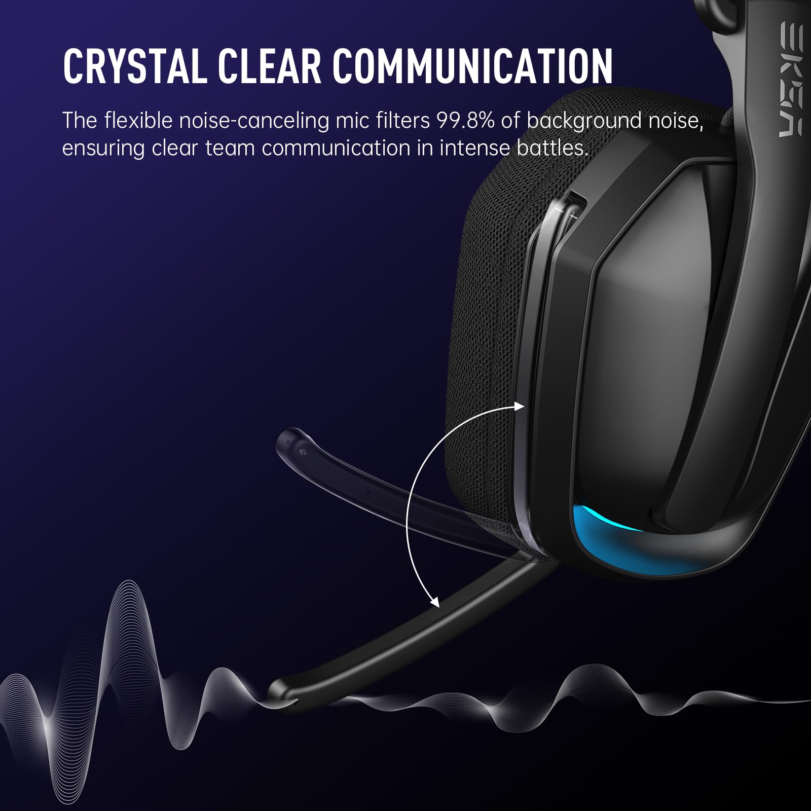 EKSA G19 BT Cuffie Gaming Wireless, 4 in 1 Cuffie PC con Microfono, USB, Bassa Latenza Di 30 ms, Bluetooth 5.4 con Illuminazione RGB, Gaming Headset per PC, PS5, PS4, Mac, Dispositivi Mobili
