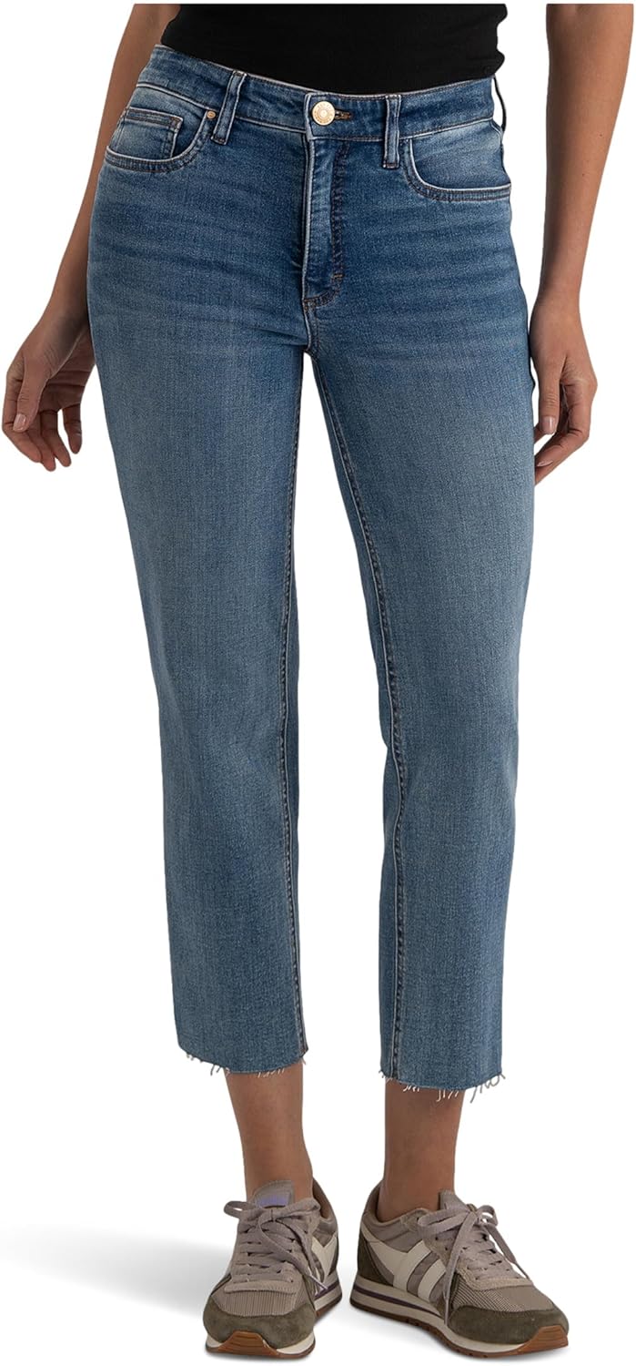 KUT from the Kloth Rachael High-Rise Fab Ab Mom Raw Hem