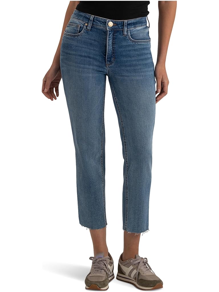 Blue KUT from the Kloth Rachael High-Rise Fab Ab Mom Raw Hem