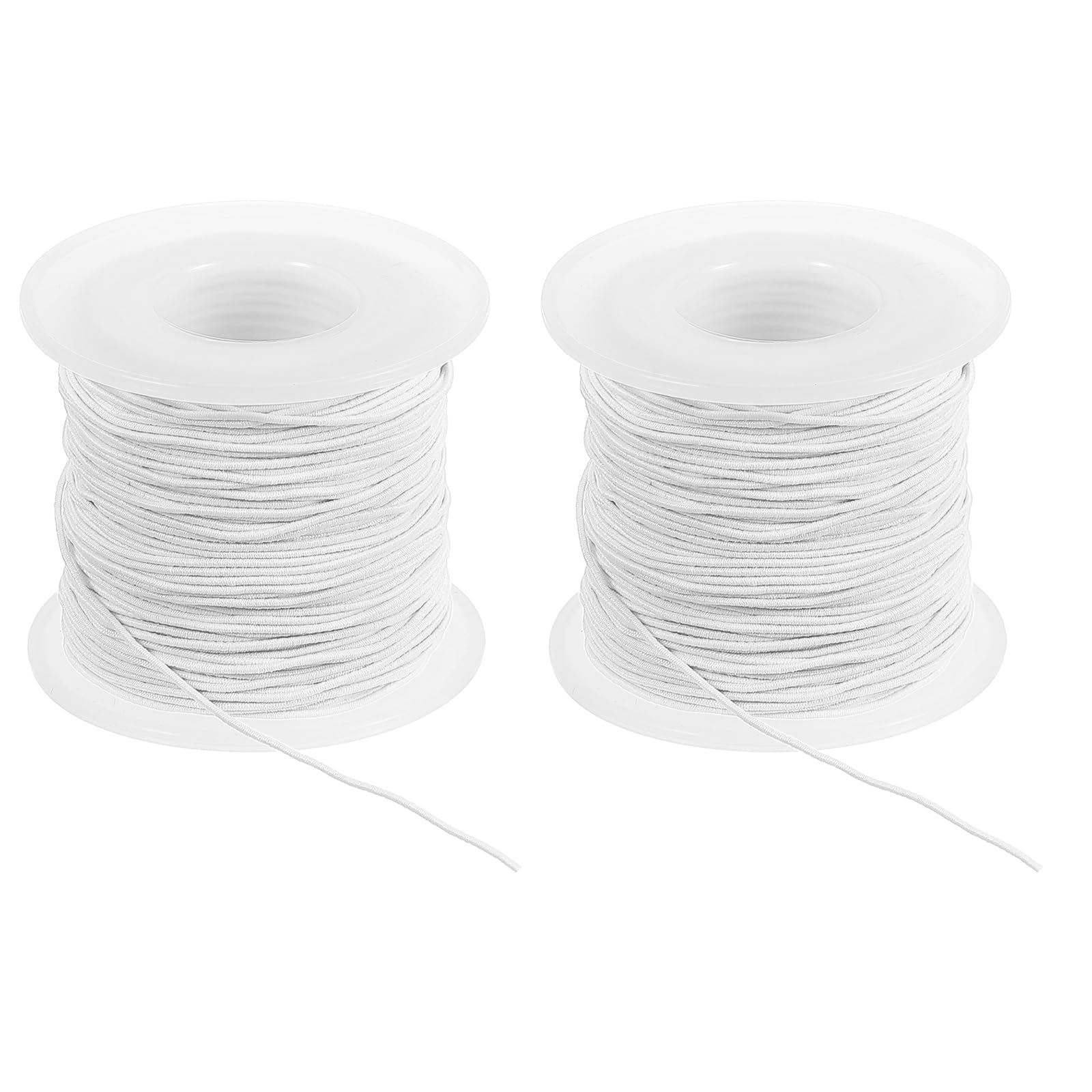 PATIKIL Elastic String for Bracelet 164 Ft/50 Meter Length 1.2 mm Dia, 2 Roll Sturdy Stretchy String Cord for Jewelry Making Necklace Beading Craft DIY, White