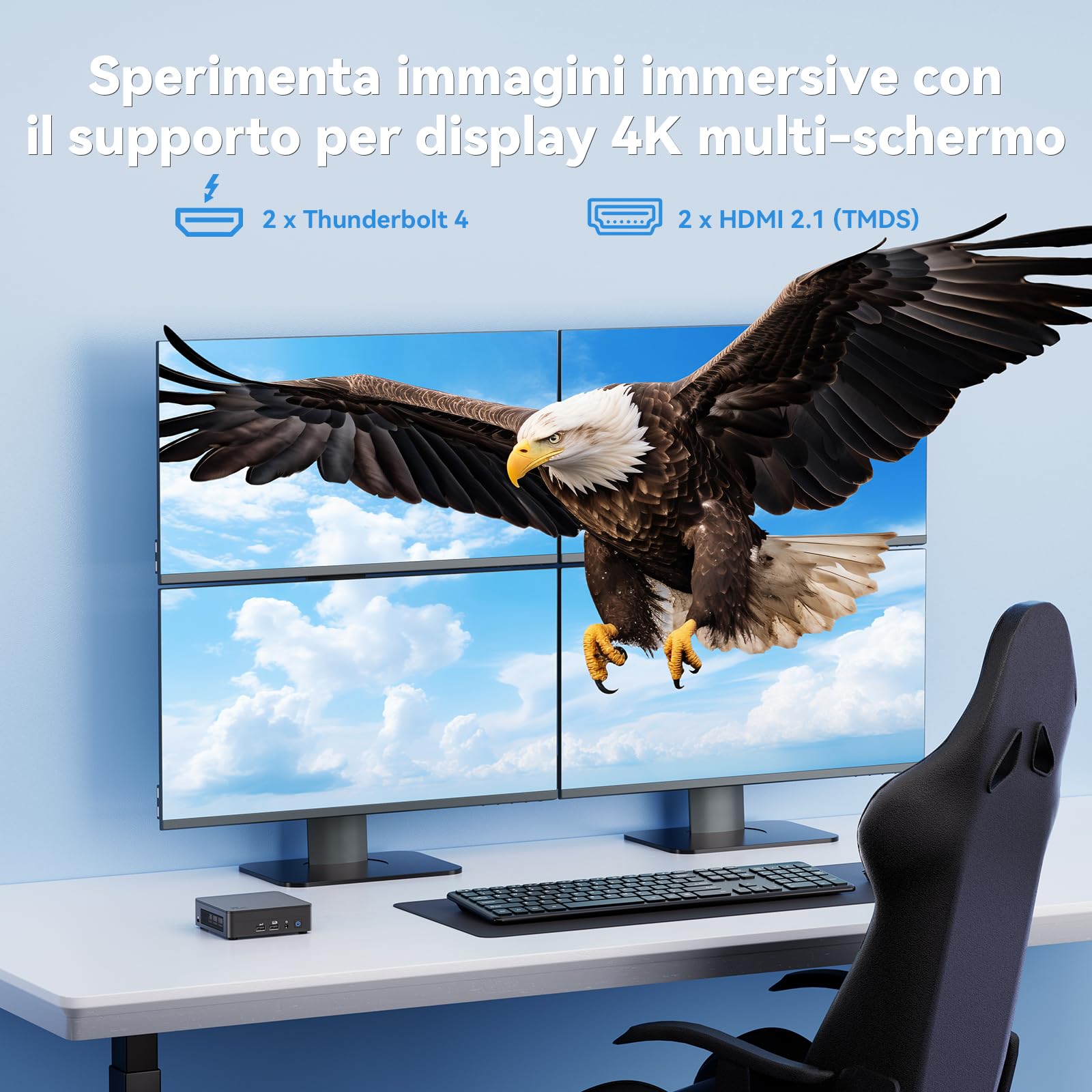 Intel NUC 13 Pro Arena Canyon Slim Mini-PC, i5-1340P, senza RAM, senza SSD, nessun sistema operativo, ideale per affari e home office, con supporto per 8K/Quad-Display, WiFi 6E e Thunderbolt 4